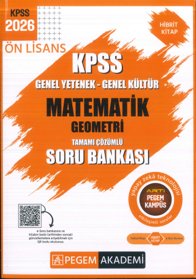 Ön Lisans KPSS Matematik-Geometri Tamamı Çözümlü Soru Bankası Pegem Akademi Fotokopi GO - Tüm Sınavlarda Daha İleriye