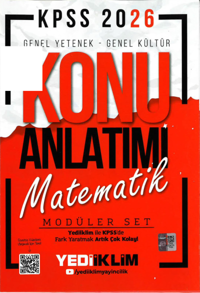 MATEMATİK Yediiklim 2026 KPSS Genel Yetenek Genel Kültür Konu Anlatımı Modüler Yediiklim Yayınları Fotokopi GO - Tüm Sınavlarda Daha İleriye