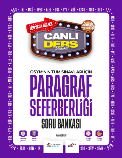 ÖSYM nin Tüm Sınavlar İçin Paragraf Seferberliği Soru Bankası Fotokopi GO - Tüm Sınavlarda Daha İleriye