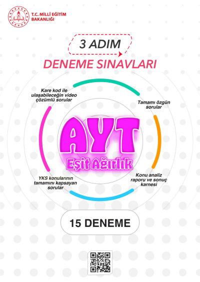 3 Adım Deneme Sınavları AYT Eşit Ağırlık 15 Deneme Fotokopi GO - Tüm Sınavlarda Daha İleriye