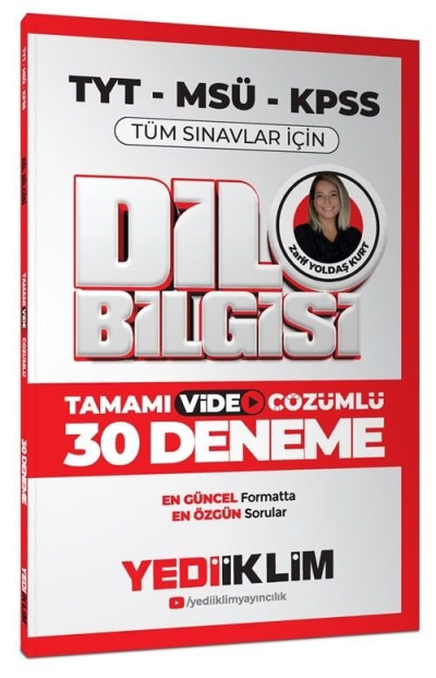 2025 KPSS MSÜ TYT Dil Bilgisi Tamamı Video Çözümlü Tüm Sınavlar için 30 Deneme Yediiklim Yayınları Fotokopi GO - Tüm Sınavlarda Daha İleriye
