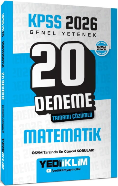 2026 KPSS Genel Yetenek Matematik Tamamı Çözümlü 20 Deneme Yediiklim Yayınları Fotokopi GO - Tüm Sınavlarda Daha İleriye