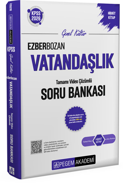 2026 KPSS Vatandaşlık Ezberbozan Soru Bankası Çözümlü Pegem Akademi Yayınları Fotokopi GO - Tüm Sınavlarda Daha İleriye