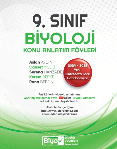 9. Sınıf Biyoloji Konu Anlatım Föyleri Biyotik Yayınları Fotokopi GO - Tüm Sınavlarda Daha İleriye