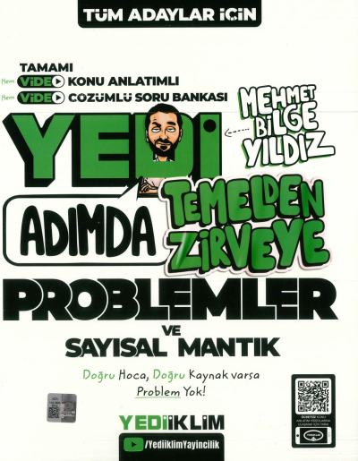 KPSS-ALES-DGS Yedi Adımda Temelden Zirveye Problemler ve Sayısal Mantık Video Konu Anlatımlı Video Çözümlü Soru Bankası Yediiklim Yayınları Fotokopi GO - Tüm Sınavlarda Daha İleriye