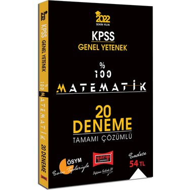 KPSS Genel Yetenek %100 Matematik Tamamı Çözümlü 20 Deneme Fotokopi GO - Tüm Sınavlarda Daha İleriye