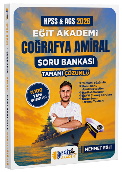 2026 MEB AGS KPSS Coğrafya Amiral Soru Bankası Tamamı Çözümlü Eğit Akademi Fotokopi GO - Tüm Sınavlarda Daha İleriye