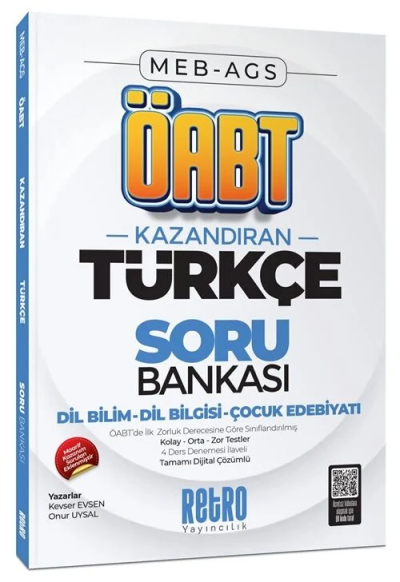 2026 MEB AGS ÖABT Türkçe Öğretmenliği Dil Bilim-Dil Bilgisi Çocuk Edebiyatı Soru Bankası Retro Kitap Fotokopi GO - Tüm Sınavlarda Daha İleriye