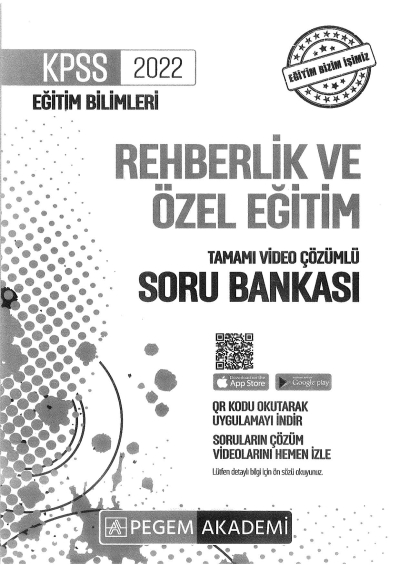 2022 KPSS Eğitim Bilimleri REHBERLİK VE ÖZEL EĞİTİM SORU BANKASI Fotokopi GO - Tüm Sınavlarda Daha İleriye