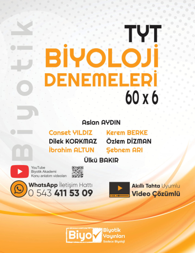 TYT Biyoloji Biyotik 60 x 6 Denemeleri Biyotik Yayınları Fotokopi GO - Tüm Sınavlarda Daha İleriye
