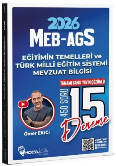 2026 MEB AGS Eğitimin Temelleri ve Türk Milli Eğitim Sistemi Mevzuat Bilgisi 15 Deneme Hoca Kafası Fotokopi GO - Tüm Sınavlarda Daha İleriye