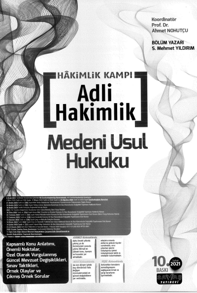 HAKİMLİK KAMPI ADLİ HAKİMLİK MEDENİ USUL HUKUKU Fotokopi GO - Tüm Sınavlarda Daha İleriye