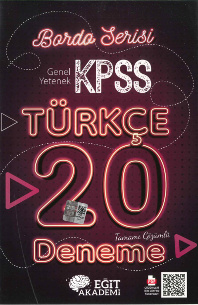 TÜRKÇE 20 DENEME TAMAMI ÇÖZÜMLÜ Fotokopi GO - Tüm Sınavlarda Daha İleriye