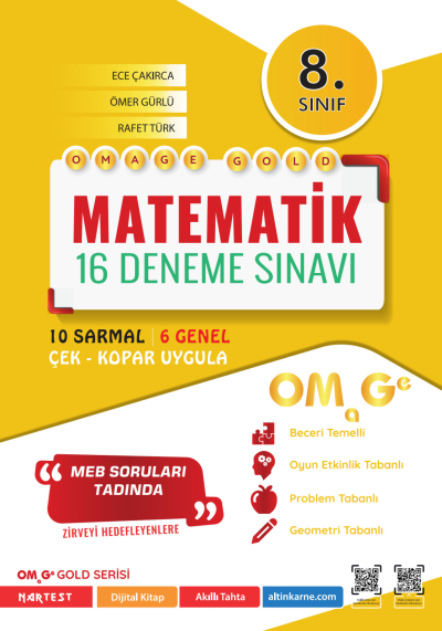 8. Sınıf Omage Gold Matematik 16 Deneme Sınavı Omage Yayınları Fotokopi GO - Tüm Sınavlarda Daha İleriye