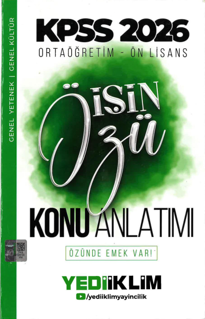 2026 Kpss Ortaöğretim-Önlisans İşin Özü Tek Kitap Tamamı Renkli Konu Anlatımı Yediiklim Yayınları Fotokopi GO - Tüm Sınavlarda Daha İleriye