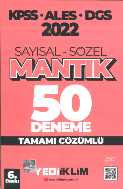KPSS ALES DGS SAYISAL-SÖZEL MANTIK 50 DENEME TAMAMI ÇÖZÜMLÜ Fotokopi GO - Tüm Sınavlarda Daha İleriye