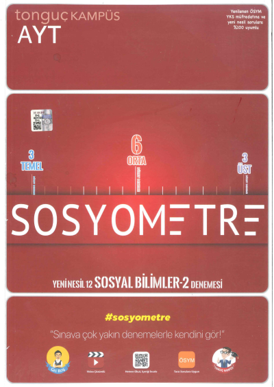 AYT Sosyometre Denemesi Fotokopi GO - Tüm Sınavlarda Daha İleriye