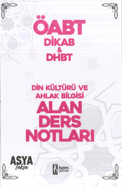 DİN KÜLTÜRÜ VE AHLAK BİLGİSİ ALAN DERS NOTLARI Fotokopi GO - Tüm Sınavlarda Daha İleriye