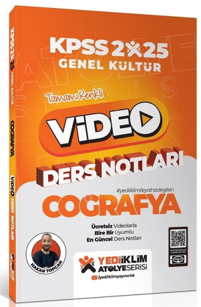 2025 KPSS Atölye Genel Kültür Coğrafya Video Ders Notları Yediiklim Yayınları Fotokopi GO - Tüm Sınavlarda Daha İleriye