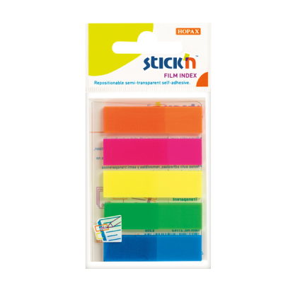 Stickn 45x12 Neon 5 Renk Film Ayraç 25 Yaprak Fotokopi GO - Tüm Sınavlarda Daha İleriye