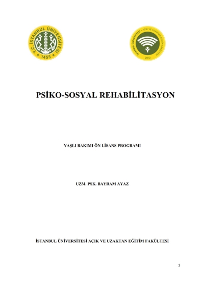 Psiko-Sosyal Rehabilitasyon Fotokopi GO - Tüm Sınavlarda Daha İleriye
