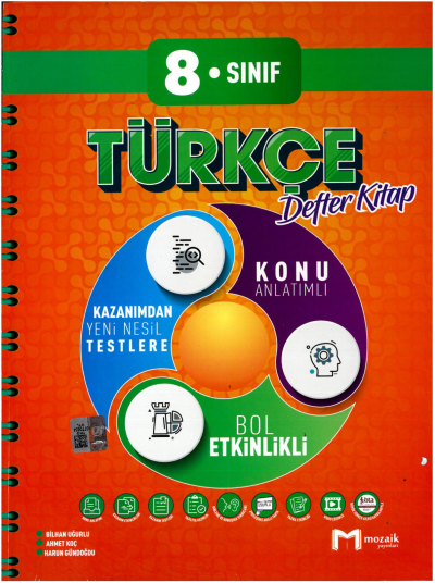 8. Sınıf Türkçe İntro Defter Kitap Mozaik Yayınları Fotokopi GO - Tüm Sınavlarda Daha İleriye