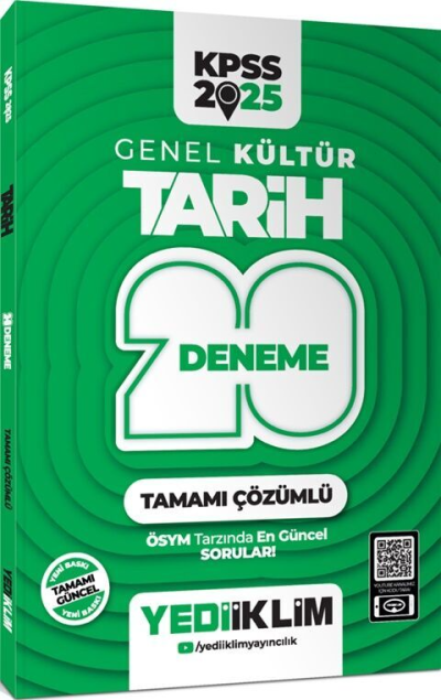 2025 KPSS Genel Kültür Tarih Tamamı Çözümlü 20 Deneme Fotokopi GO - Tüm Sınavlarda Daha İleriye