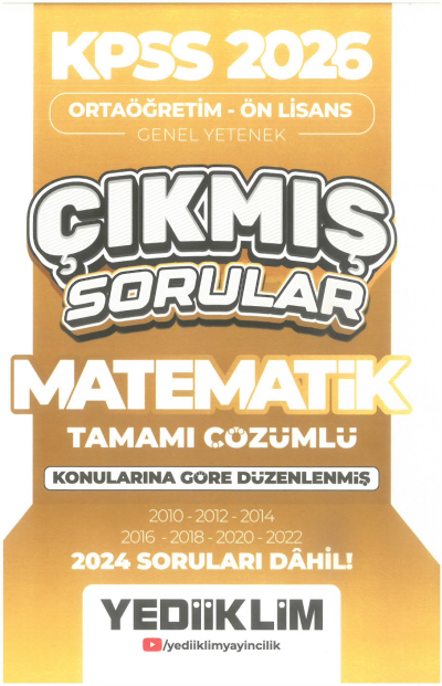 2026 KPSS Ortaöğretim-Önlisans Matematik Konularına Göre Çıkmış Sorular(2024 soruları dahil) Yediiklim Yayınları Fotokopi GO - Tüm Sınavlarda Daha İleriye