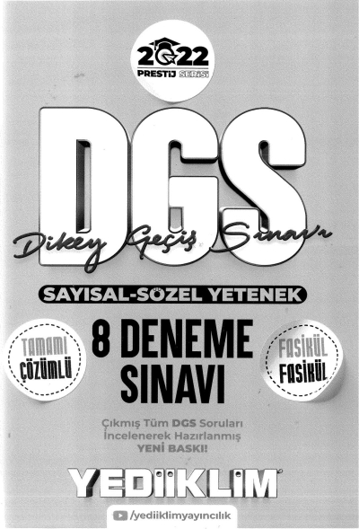 DGS SAYISAL SÖZEL YETENEK 8 DENEME ÇÖZÜMLÜ Fotokopi GO - Tüm Sınavlarda Daha İleriye