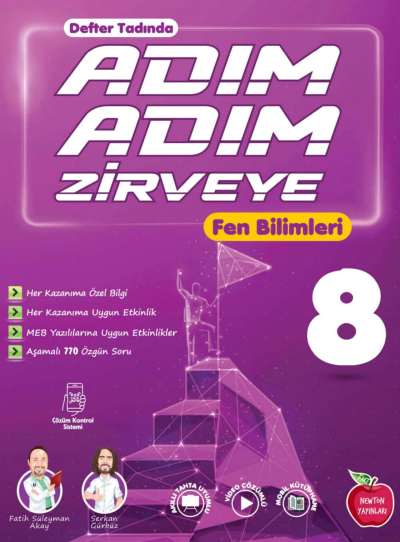 8. Sınıf Adım Adım Zirveye Fen Bilimleri Soru Bankası Newton Yayınları Fotokopi GO - Tüm Sınavlarda Daha İleriye