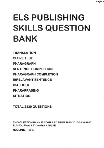 ELS Publishing Skills Question Bank Fotokopi GO - Tüm Sınavlarda Daha İleriye