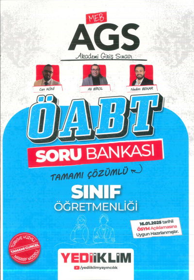 2025 MEB-AGS ÖABT Sınıf Öğretmenliği Soru Bankası Çözümlü Yediiklim Yayınları Fotokopi GO - Tüm Sınavlarda Daha İleriye