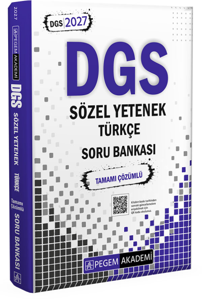 2027 DGS Sözel Yetenek Türkçe Tamamı Çözümlü Soru Bankası Pegem Akademi Fotokopi GO - Tüm Sınavlarda Daha İleriye