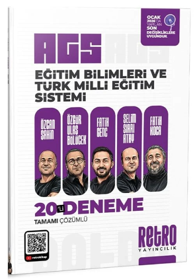 MEB AGS Eğitim Bilimleri Ve Türk Milli Eğitim Sistemi 20 Deneme Retro Yayıncılık Fotokopi GO - Tüm Sınavlarda Daha İleriye