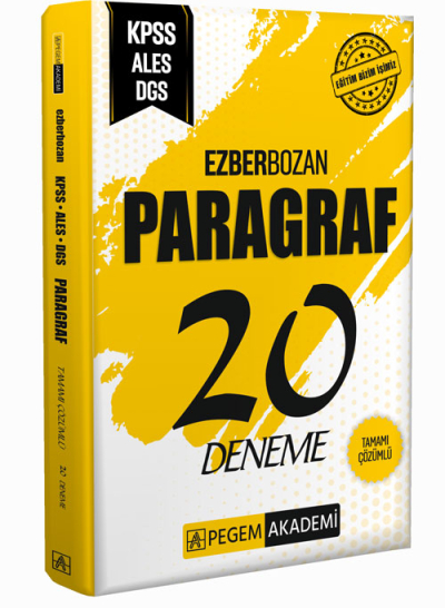 Ezberbozan KPSS ALES DGS Paragraf 20 Deneme Pegem Akademi Yayıncılık Fotokopi GO - Tüm Sınavlarda Daha İleriye