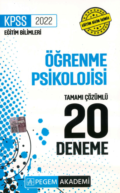 ÖĞRENME PSİKOLOJİSİ 20 DENEME ÇÖZÜMLÜ Fotokopi GO - Tüm Sınavlarda Daha İleriye