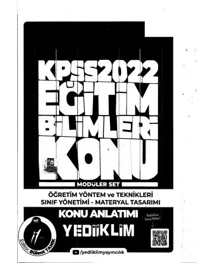 2022 KPSS Öğrt. Yönt. ve Teknik. Sınıf Yön.- Materyal Tasar. Konu Anlatımı Modüler Set Fotokopi GO - Tüm Sınavlarda Daha İleriye