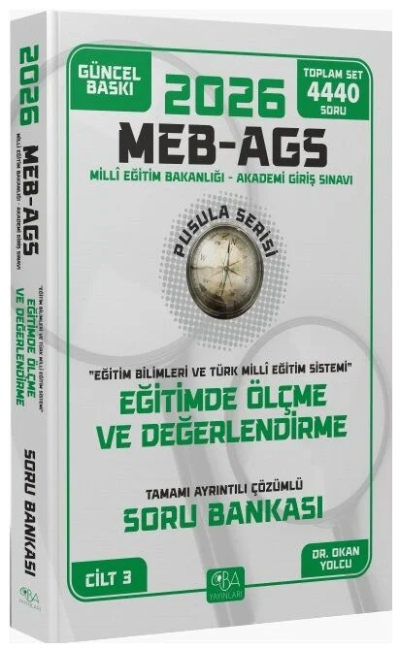 2026 MEB-AGS Eğitim Bilimleri Eğitimde Ölçme ve Değerlendirme Soru Bankası Çözümlü Pusula Serisi CBA Yayınları Fotokopi GO - Tüm Sınavlarda Daha İleriye