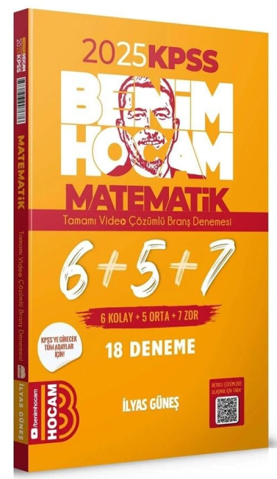 Benim Hocam Yayınları 2025 KPSS Matematik Tamamı Çözümlü 6+5+7 Deneme Fotokopi GO - Tüm Sınavlarda Daha İleriye