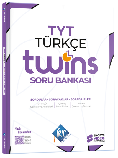 YKS TYT Türkçe Twins Soru Bankası Çözümlü KR Akademi Fotokopi GO - Tüm Sınavlarda Daha İleriye