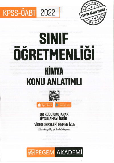 SINIF ÖĞRETMENLİĞİ KİMYA KONU ANLATIMLI Fotokopi GO - Tüm Sınavlarda Daha İleriye