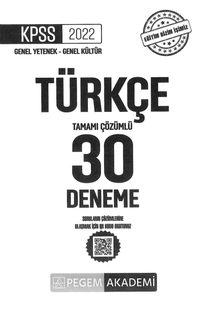 30LU TÜRKÇE ÇÖZÜMLÜ DENEME Fotokopi GO - Tüm Sınavlarda Daha İleriye