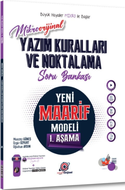 Orijinal Mikro Yazım Kuralları ve Noktalama Maarif Model Soru Bankası Orijinal Yayınları Fotokopi GO - Tüm Sınavlarda Daha İleriye