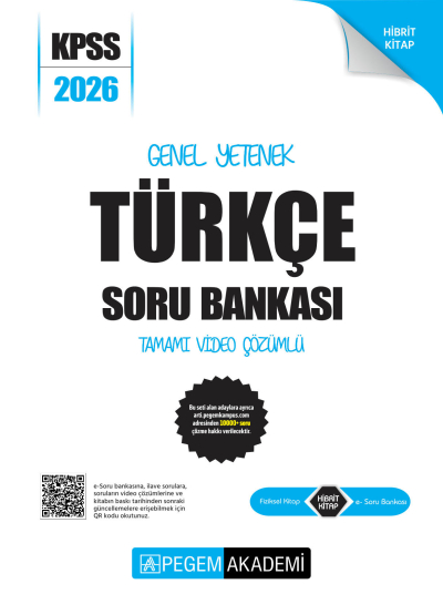 TÜRKÇE 2026 KPSS Genel Yetenek Genel Kültür Soru Bankası Modüler Çözümlü Pegem Akademi Yayınları Fotokopi GO - Tüm Sınavlarda Daha İleriye