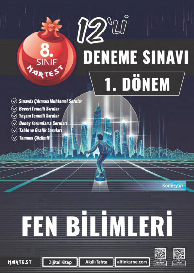 8. Sınıf 1. Dönem Mod 12 Fen Bilimleri Deneme Sınavı Nartest Yayınevi Fotokopi GO - Tüm Sınavlarda Daha İleriye