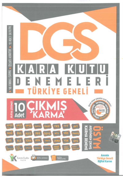 DGS KARA KUTU DENEMELERİ 10 ÇIKMIŞ KARMA DENEME Fotokopi GO - Tüm Sınavlarda Daha İleriye