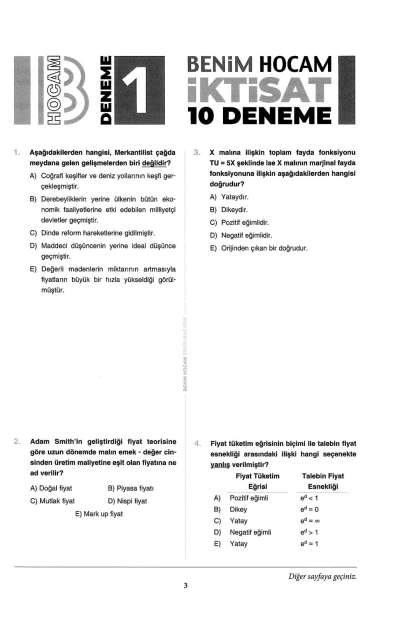 İKTİSAT 10 LU DENEME 2022 Fotokopi GO - Tüm Sınavlarda Daha İleriye