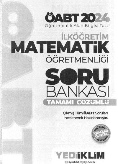 İLKÖĞRETİM MATEMATİK ÖĞRETMENLİĞİ SORU BANKASI TAMAMI ÇÖZÜMLÜ Fotokopi GO - Tüm Sınavlarda Daha İleriye