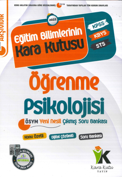 ÖĞRENME PSİKOLOJİSİ KONU ÖZETLİ DİJİTAL ÇÖZ. SORU BANKASI Fotokopi GO - Tüm Sınavlarda Daha İleriye