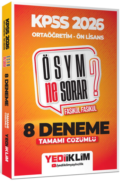 2026 KPSS Lise Ortaöğretim Ön Lisans ÖSYM Ne Sorar 8 Deneme Fasikül Çözümlü Yediiklim Yayınları Fotokopi GO - Tüm Sınavlarda Daha İleriye